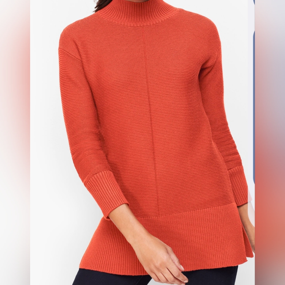 NWT Women's Talbots Rust Original Turtleneck Tunic Sweater | Size S‎